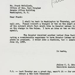 Letter: 1958 November 10