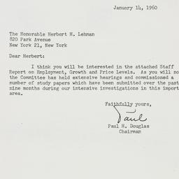 Letter: 1960 January 14