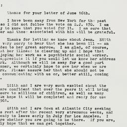 Letter: 1960 June 22