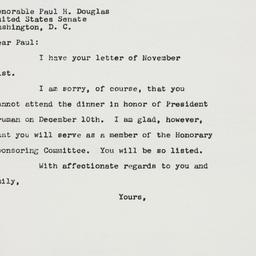 Letter: 1960 November 23