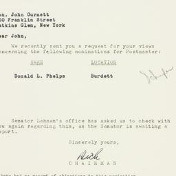 Letter: 1954 April 19