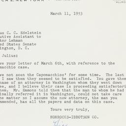 Letter: 1953 March 11