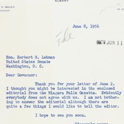 Letter: 1956 June 8