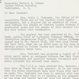 Letter: 1954 February 20