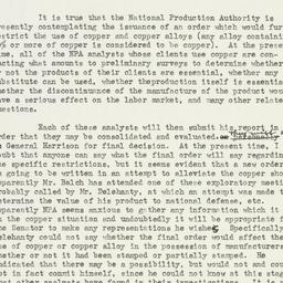 Memorandum: 1950 December 15
