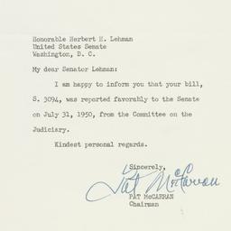 Letter: 1950 August 3