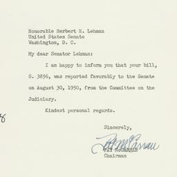 Letter: 1950 August 31