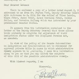 Letter: 1950 August 19