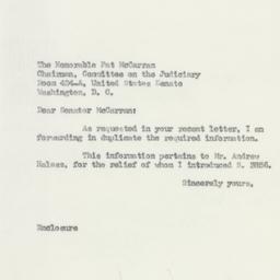 Letter: 1950 August 29