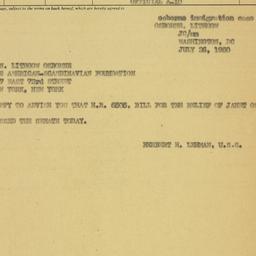 Telegram: 1950 July 26