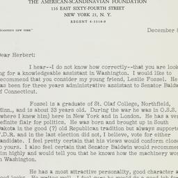 Letter: 1949 December 8
