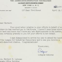 Letter: 1950 April 19