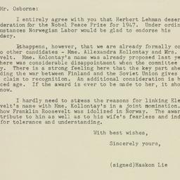 Letter: 1947 June 27