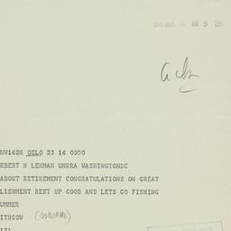 Telegram: 1946 March 16