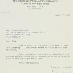 Letter: 1951 March 27