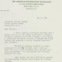 Letter: 1952 May 1