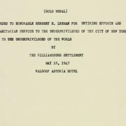 Ephemera: 1947 May 18