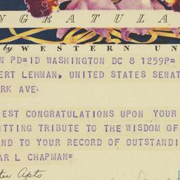 Telegram: 1950 November 8