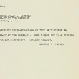 Telegram: 1949 November 14