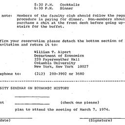 Announcements, 1974-03-07. ...