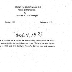 Speaker's notes, 1973-1...