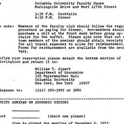 Announcements, 1973-12-06. ...