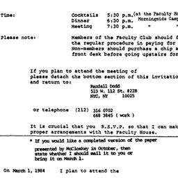 Announcements, 1984-03-01. ...