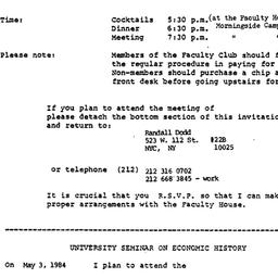 Announcements, 1984-05-03. ...