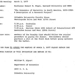Announcements, 1977-03-03. ...