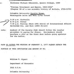 Announcements, 1977-02-03. ...