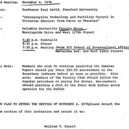 Announcements, 1976-11-04. ...