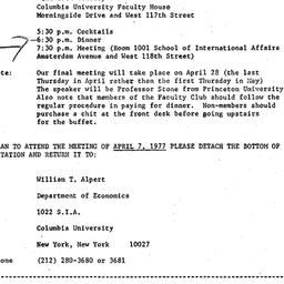 Announcements, 1977-04-07. ...