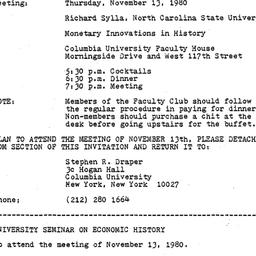 Announcements, 1980-11-13. ...