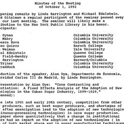 Minutes, 1992-10-01. Econom...