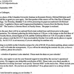 Announcements, 1999-10-07. ...