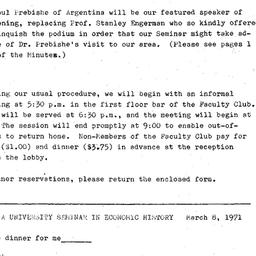 Announcements, 1971-03-08. ...