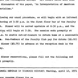 Announcements, 1971-04-12. ...