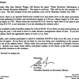 Announcements, 1996-05-02. ...