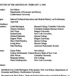 Minutes, 1998-02-04. Econom...