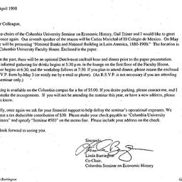 Announcements, 1998-05-07. ...
