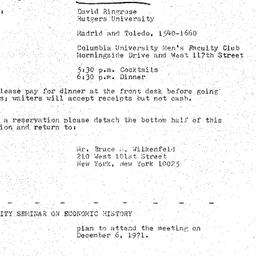 Announcements, 1971-12-06. ...