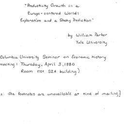 Speaker's notes, 1980-0...