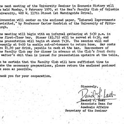 Announcements, 1970-01-23. ...