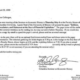 Announcements, 1999-05-06. ...
