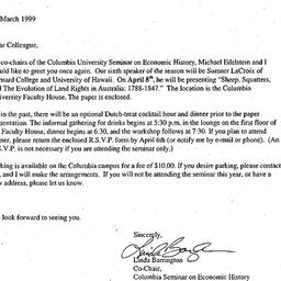 Announcements, 1999-04-08. ...