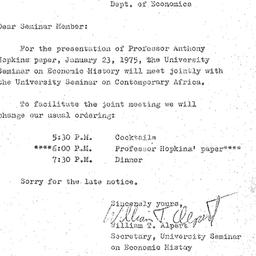 Announcements, 1975-01-23. ...