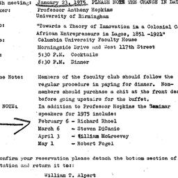 Announcements, 1975-01-23. ...
