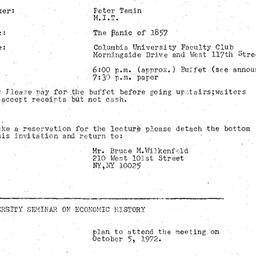 Announcements, 1972-10-05. ...
