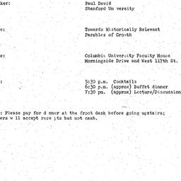 Announcements, 1972-12-07. ...