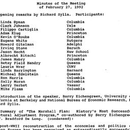 Minutes, 1992-02-07. Econom...